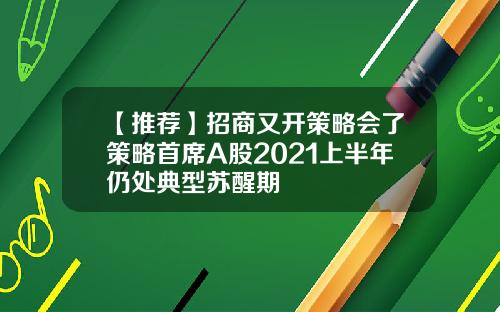 【推荐】招商又开策略会了策略首席A股2021上半年仍处典型苏醒期