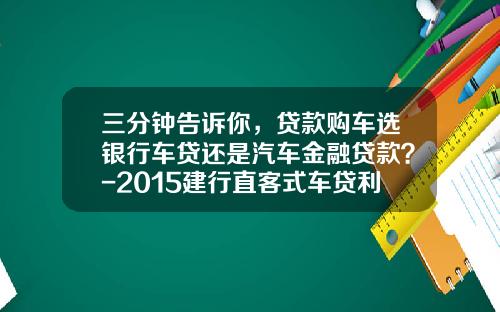三分钟告诉你,贷款购车选银行车贷还是汽车金融贷款?-2015建行直客式车贷利率多少【新闻】