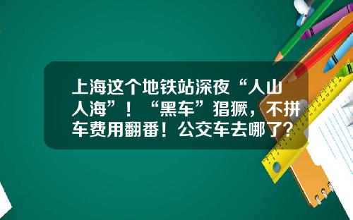 上海这个地铁站深夜“人山人海”!“黑车”猖獗,不拼车费用翻番!公交车去哪了?-上海年薪40万税后多少【新闻】.