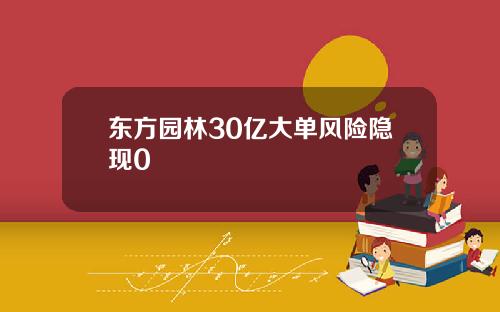东方园林30亿大单风险隐现0