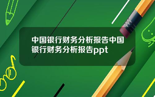 中国银行财务分析报告中国银行财务分析报告ppt