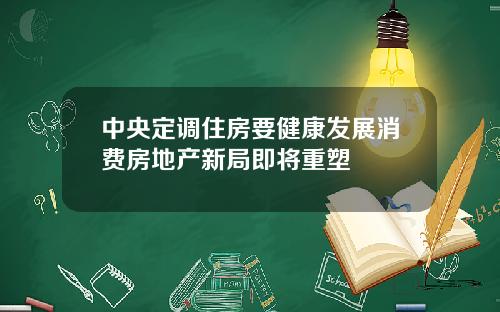 中央定调住房要健康发展消费房地产新局即将重塑