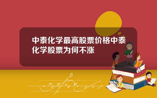 中泰化学最高股票价格中泰化学股票为何不涨