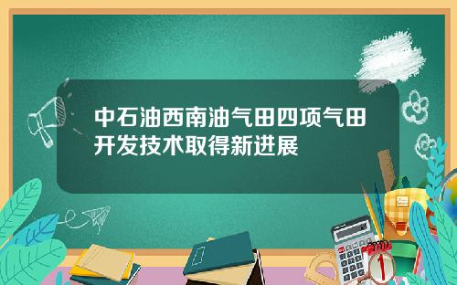 中石油西南油气田四项气田开发技术取得新进展