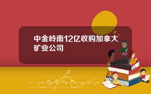 中金岭南12亿收购加拿大矿业公司