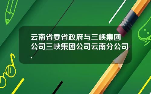 云南省委省政府与三峡集团公司三峡集团公司云南分公司.