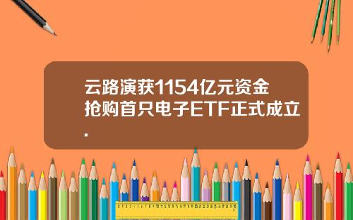 云路演获1154亿元资金抢购首只电子ETF正式成立.