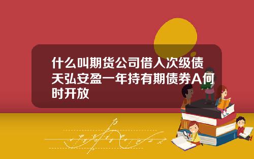 什么叫期货公司借入次级债天弘安盈一年持有期债券A何时开放
