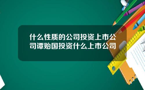什么性质的公司投资上市公司谭贻国投资什么上市公司