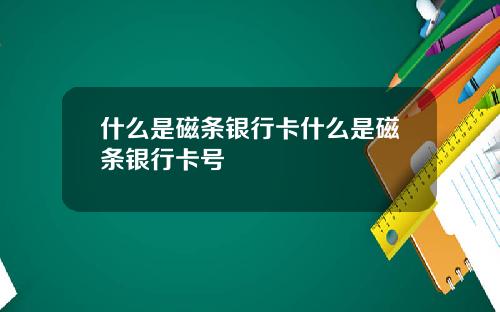 什么是磁条银行卡什么是磁条银行卡号