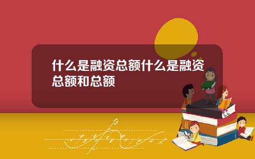 什么是融资总额什么是融资总额和总额