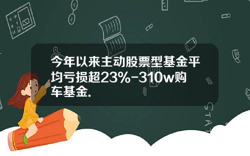 今年以来主动股票型基金平均亏损超23%-310w购车基金.