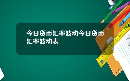 今日货币汇率波动今日货币汇率波动表