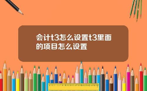 会计t3怎么设置t3里面的项目怎么设置