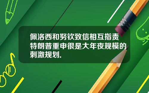 佩洛西和努钦致信相互指责特朗普重申很是大年夜规模的刺激规划.