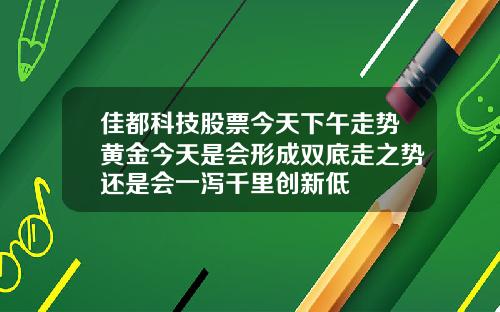 佳都科技股票今天下午走势黄金今天是会形成双底走之势还是会一泻千里创新低