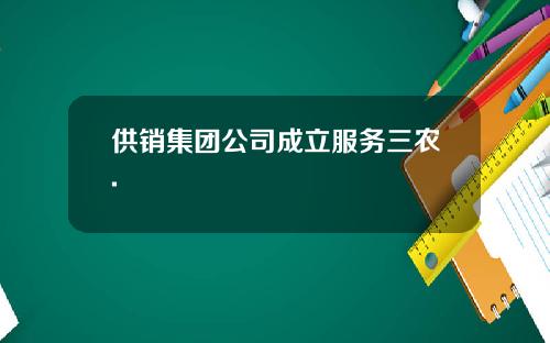 供销集团公司成立服务三农.