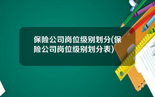 保险公司岗位级别划分(保险公司岗位级别划分表)