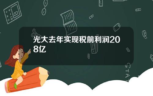 光大去年实现税前利润208亿