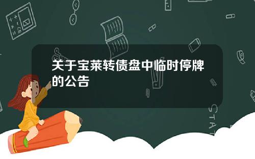 关于宝莱转债盘中临时停牌的公告