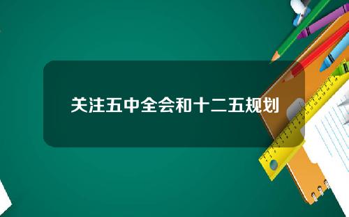 关注五中全会和十二五规划