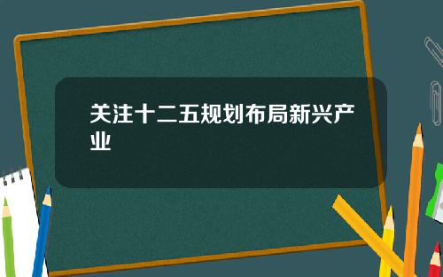 关注十二五规划布局新兴产业