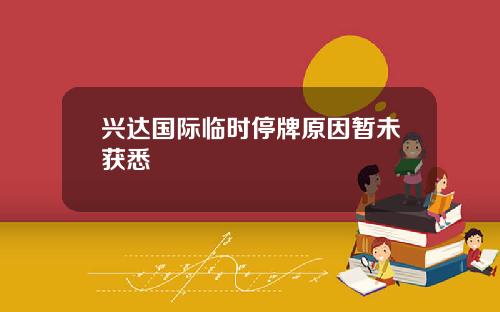 兴达国际临时停牌原因暂未获悉