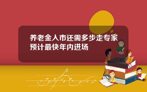 养老金入市还需多步走专家预计最快年内进场