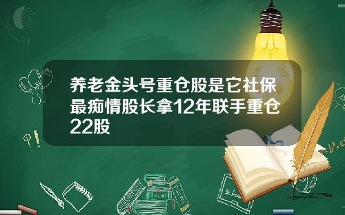 养老金头号重仓股是它社保最痴情股长拿12年联手重仓22股