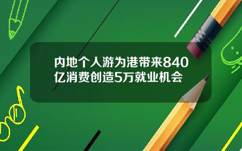 内地个人游为港带来840亿消费创造5万就业机会