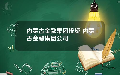 内蒙古金融集团投资 内蒙古金融集团公司