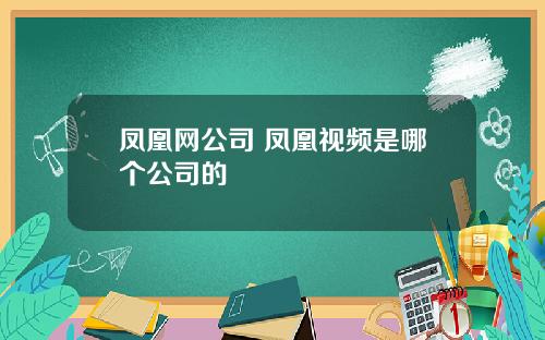 凤凰网公司 凤凰视频是哪个公司的