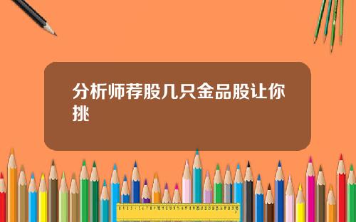 分析师荐股几只金品股让你挑