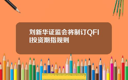 刘新华证监会将制订QFII投资期指规则