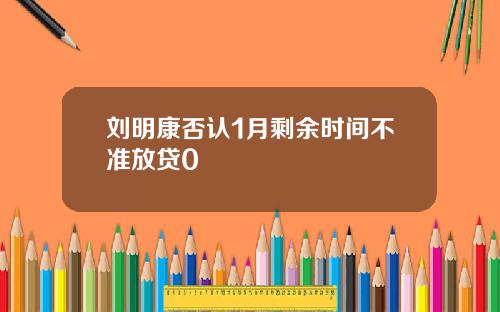 刘明康否认1月剩余时间不准放贷0
