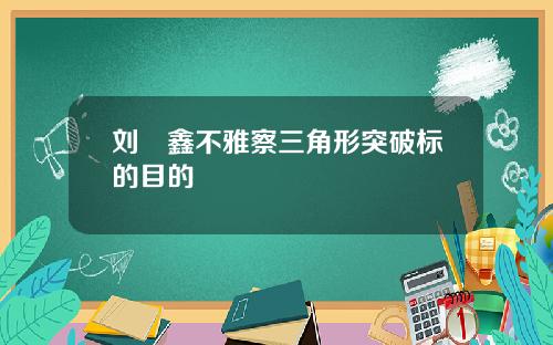 刘炟鑫不雅察三角形突破标的目的