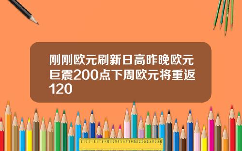 刚刚欧元刷新日高昨晚欧元巨震200点下周欧元将重返120