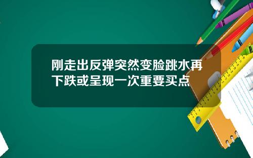 刚走出反弹突然变脸跳水再下跌或呈现一次重要买点