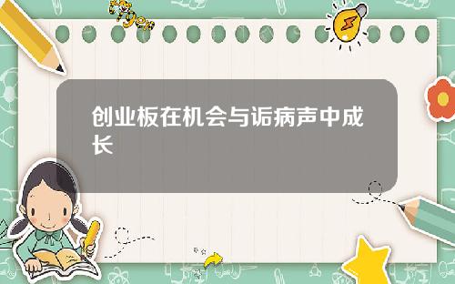 创业板在机会与诟病声中成长