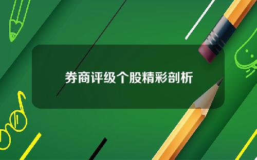 券商评级个股精彩剖析