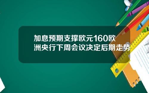 加息预期支撑欧元160欧洲央行下周会议决定后期走势