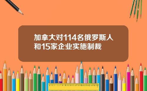 加拿大对114名俄罗斯人和15家企业实施制裁
