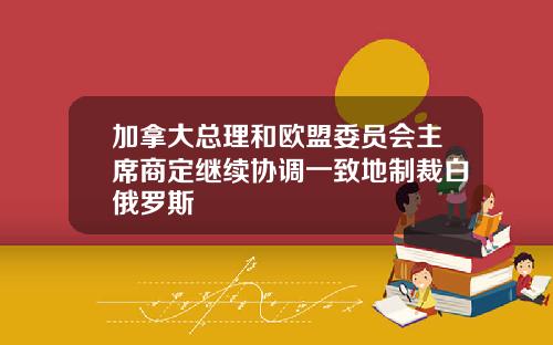 加拿大总理和欧盟委员会主席商定继续协调一致地制裁白俄罗斯