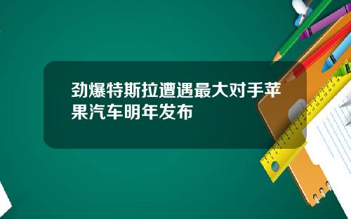 劲爆特斯拉遭遇最大对手苹果汽车明年发布