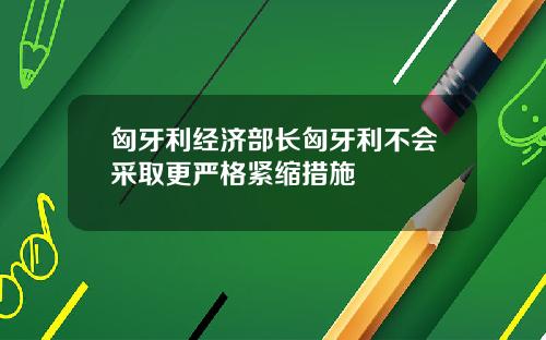 匈牙利经济部长匈牙利不会采取更严格紧缩措施