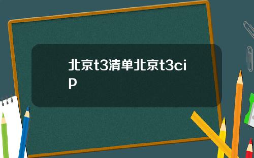 北京t3清单北京t3cip