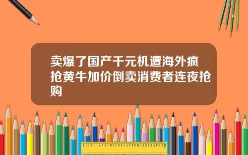 卖爆了国产千元机遭海外疯抢黄牛加价倒卖消费者连夜抢购