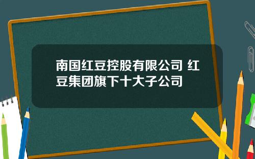 南国红豆控股有限公司 红豆集团旗下十大子公司