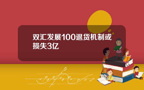 双汇发展100退货机制或损失3亿