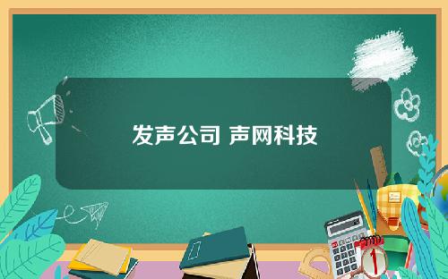 发声公司 声网科技